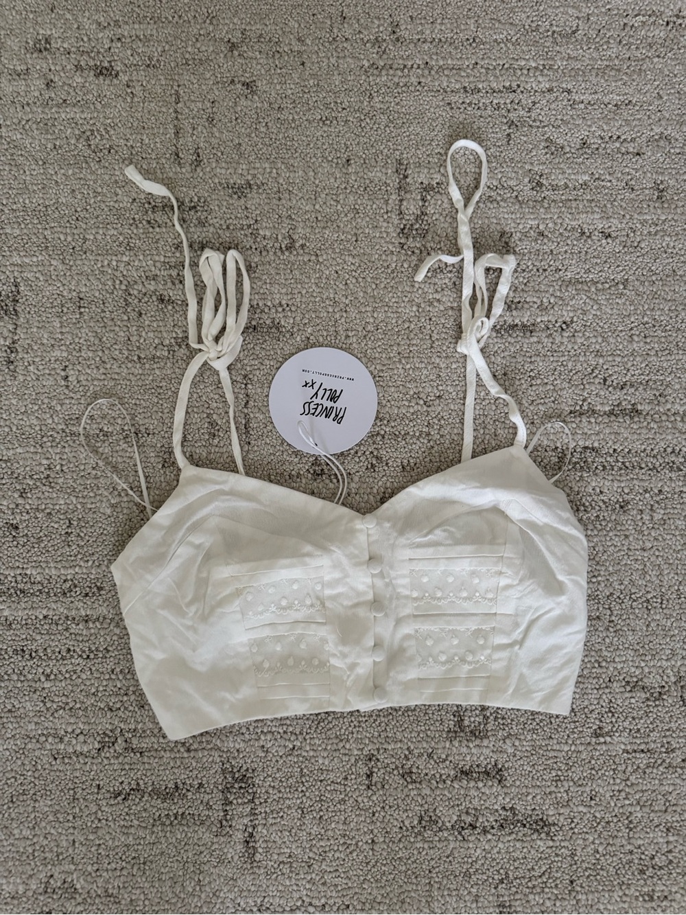 Princess Polly Cream Lace-Trim Cami